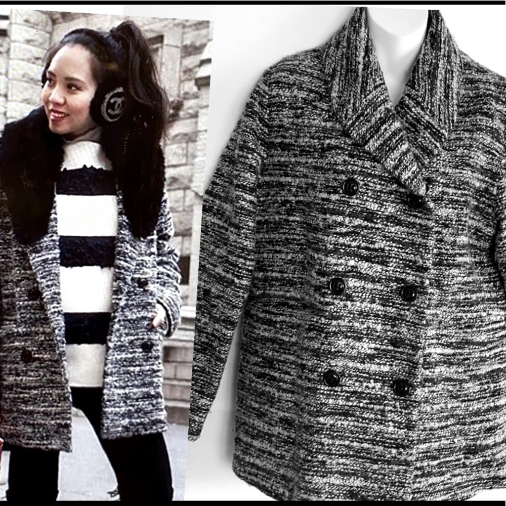 VICTORIA’S SECRET WOOL BLEND FAUX FUR COLLAR COAT